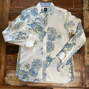 Blue Paisley Dress Shirt